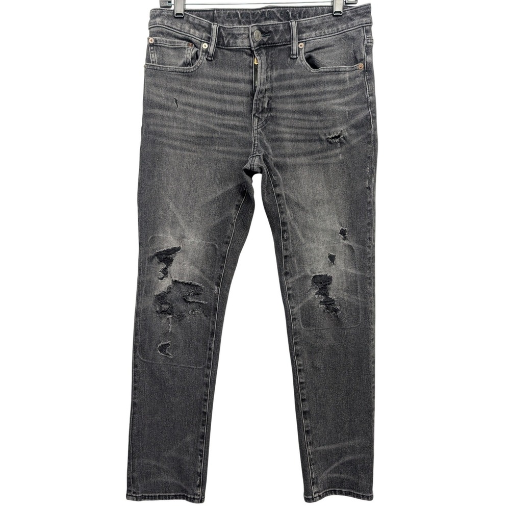 American Eagle Outfitters Men’s Slim Distressed Jeans - Gray